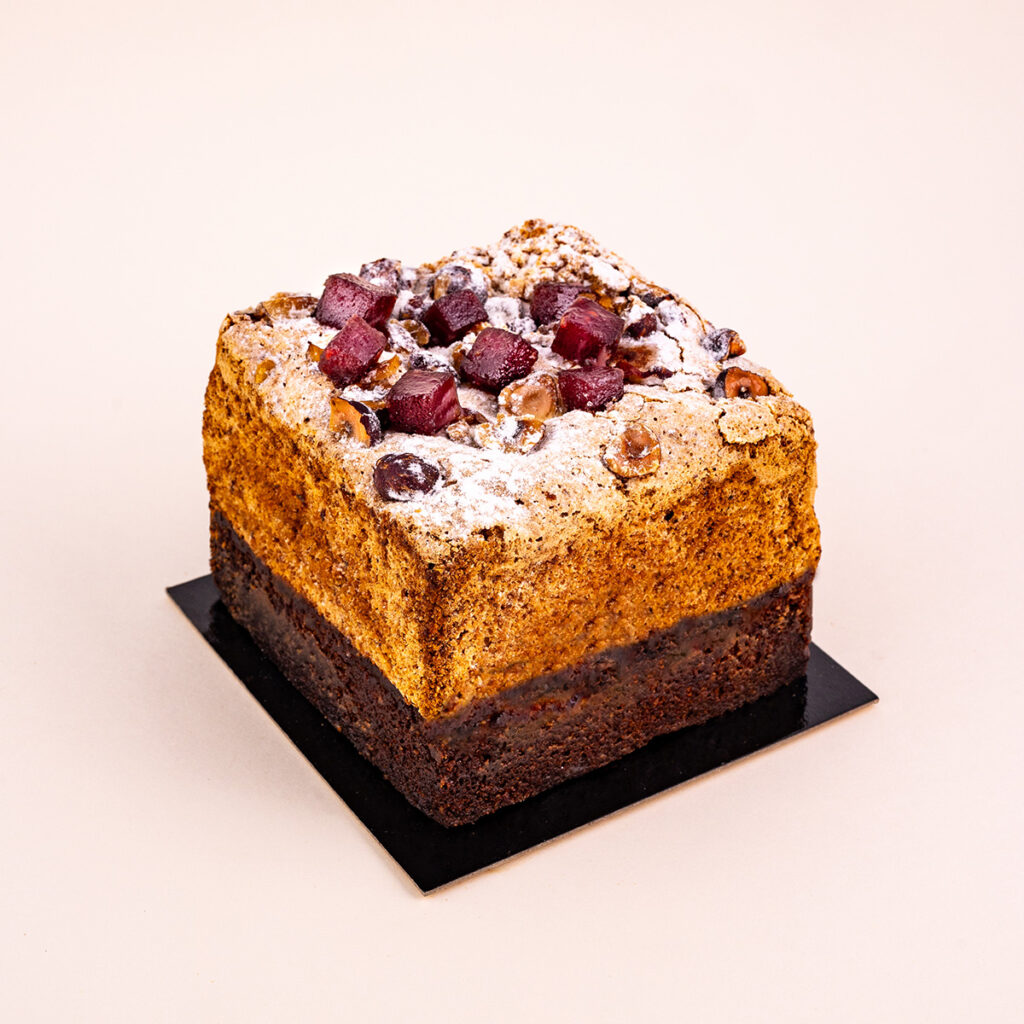 COULEUR CHOCOLAT | Gâteau de voyage noisette/framboise