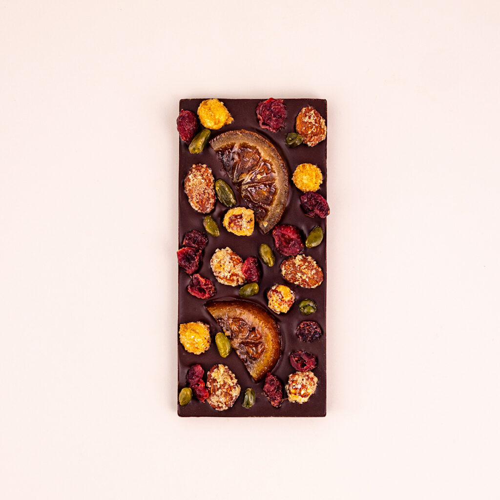 COULEUR CHOCOLAT | Tablette gourmande mendiant chocolat noir